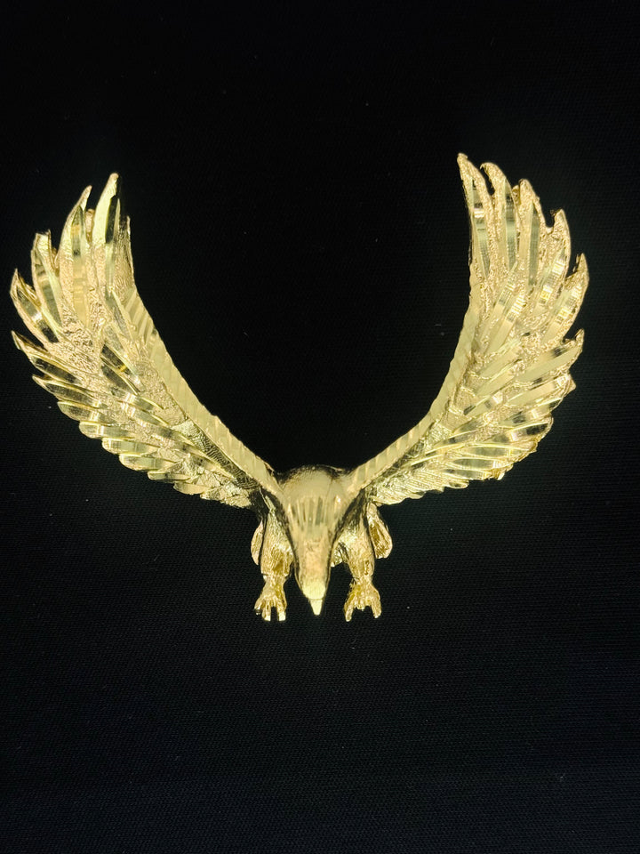 10K GOLD DIA CUT EAGLE 3D PENDANT