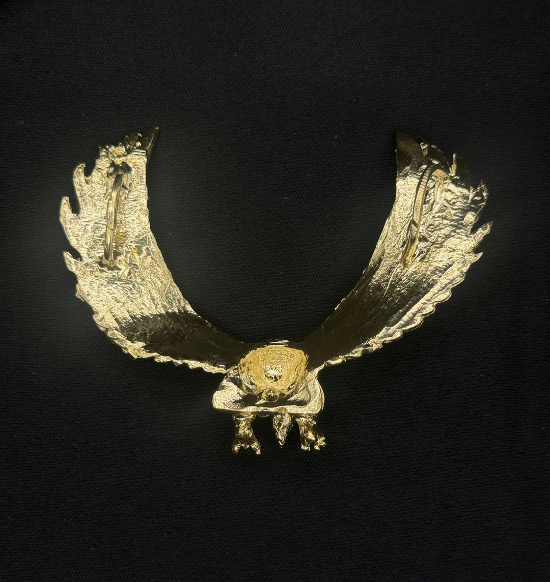 10K GOLD DIA CUT EAGLE 3D PENDANT