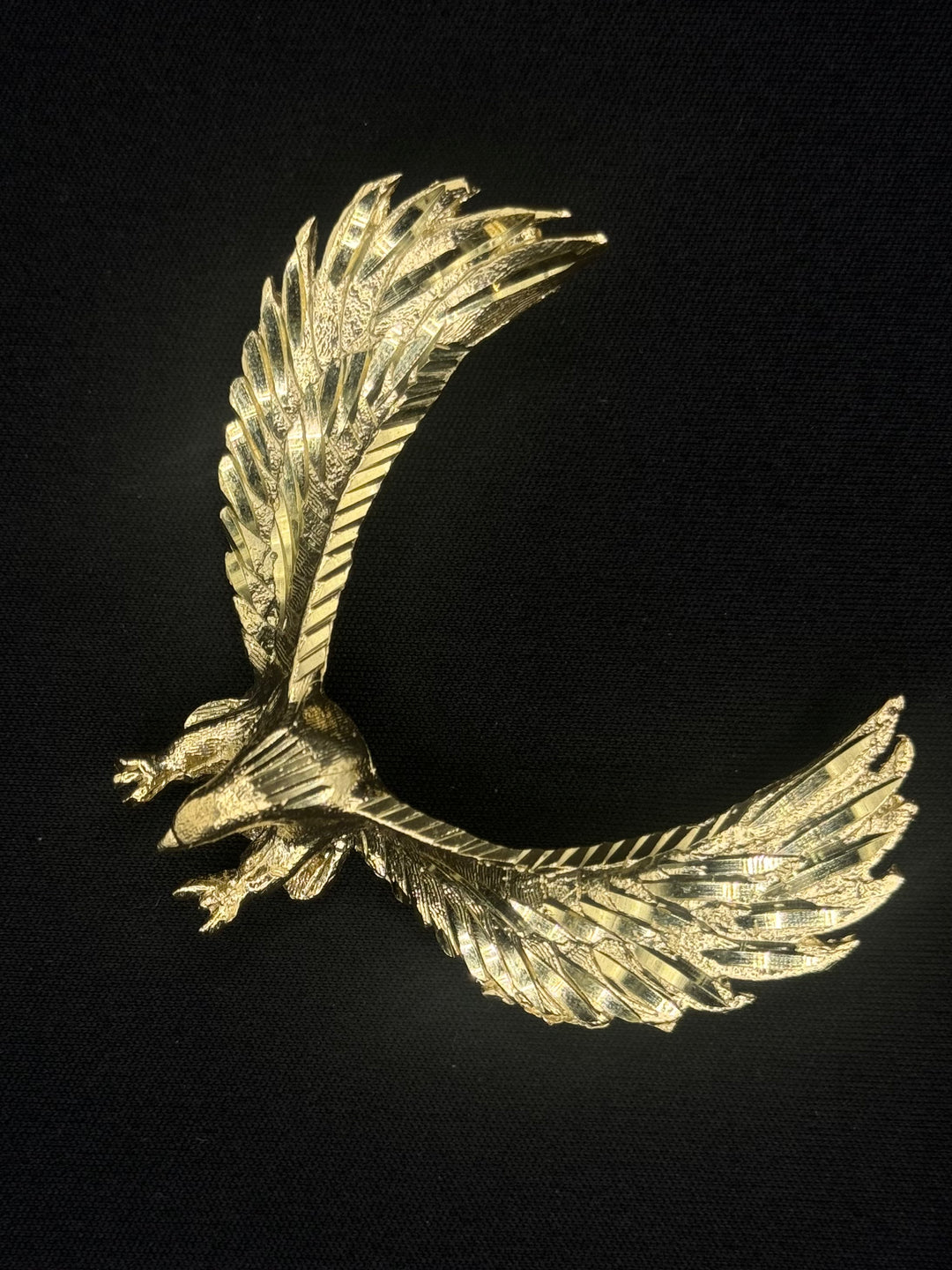 10K GOLD DIA CUT EAGLE 3D PENDANT