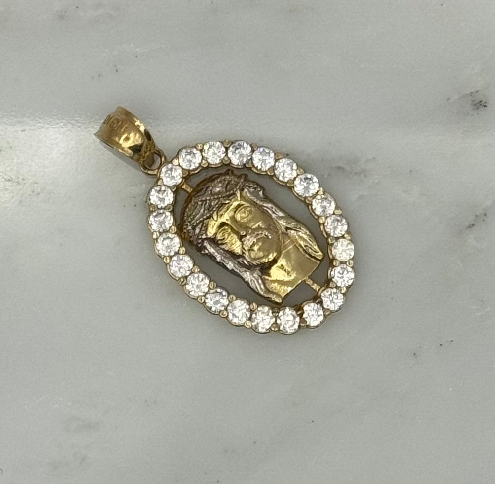 10K GOLD JESUS FACE PENDANT