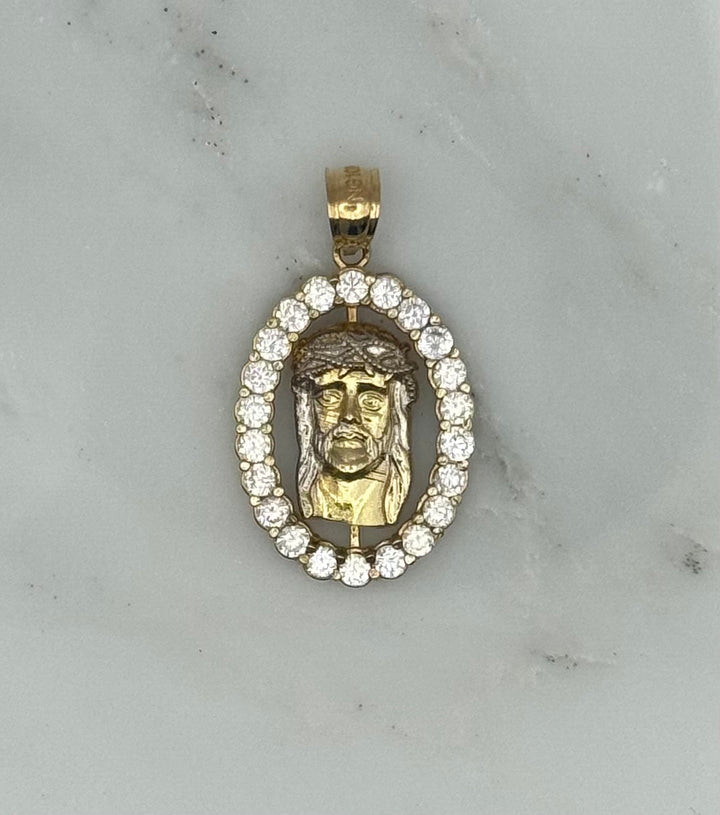 10K GOLD JESUS FACE PENDANT