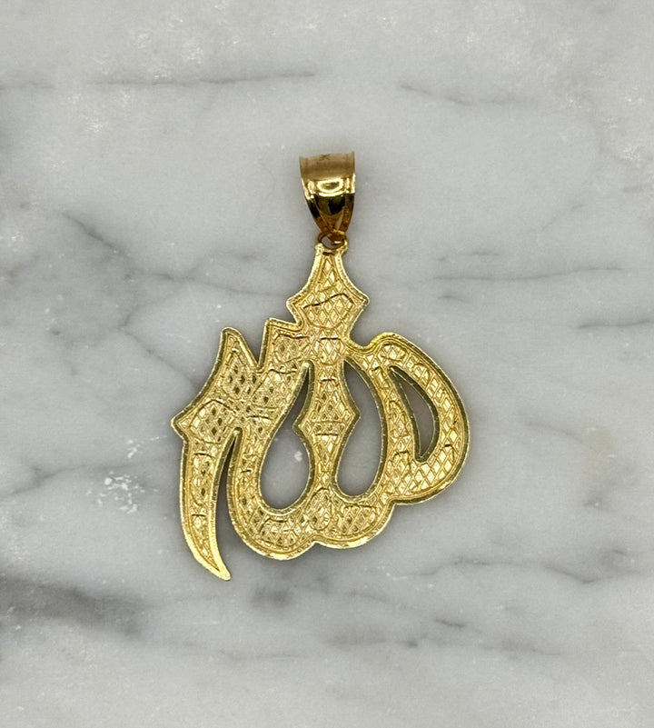 10K GOLD ALLAH NUGGET PENDANT