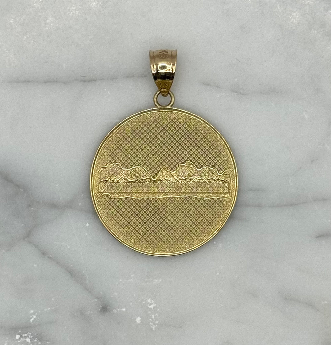 10K GOLD LAST SUPPER TWO TONE PENDANT