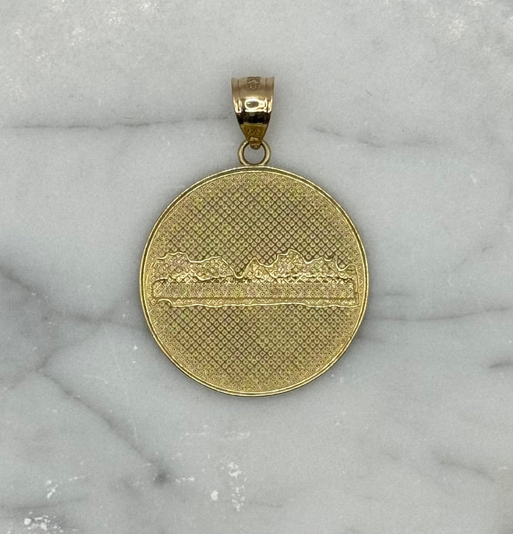 10K GOLD LAST SUPPER TWO TONE PENDANT
