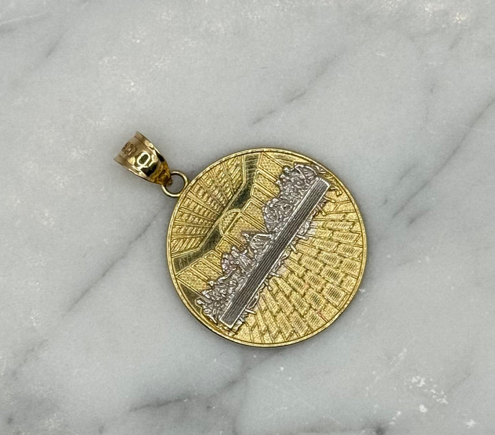 10K GOLD LAST SUPPER TWO TONE PENDANT