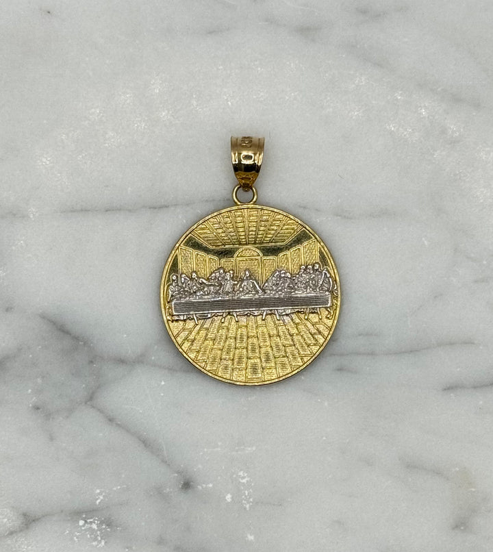 10K GOLD LAST SUPPER TWO TONE PENDANT