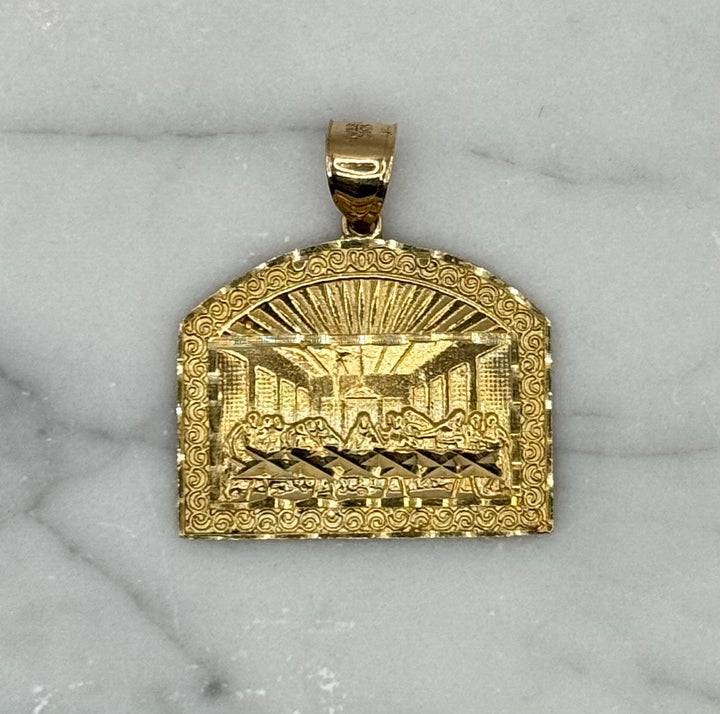 10K GOLD LAST SUPPER FANCY PENDANT