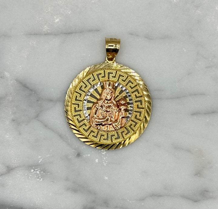 10K GOLD MARY GREEK MAIDEN PENDANT