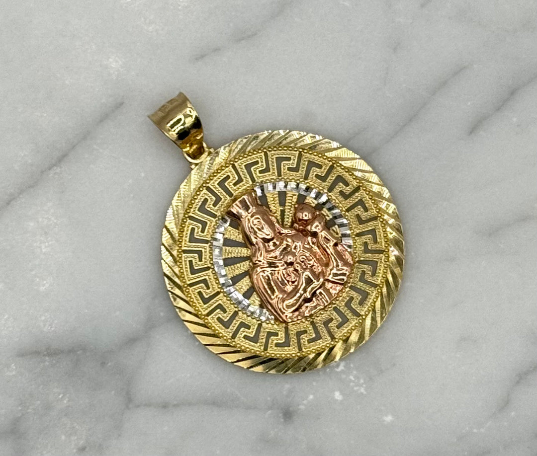 10K GOLD MARY GREEK MAIDEN PENDANT