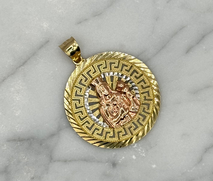 10K GOLD MARY GREEK MAIDEN PENDANT