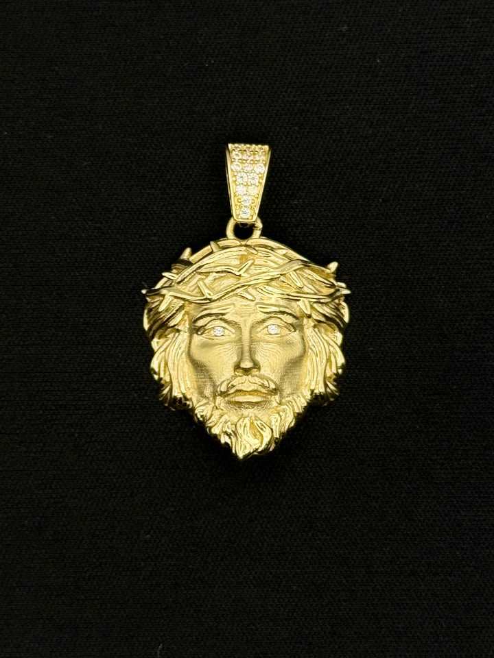 10K GOLD JESUS FACE PENDANT