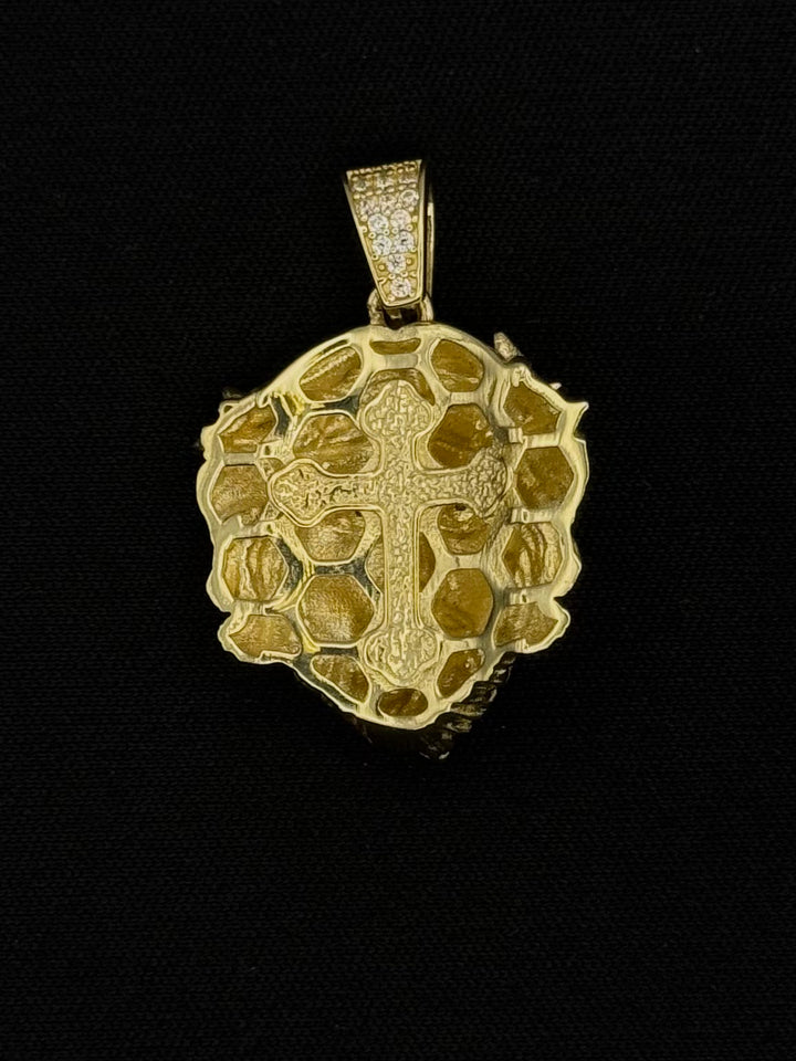 10K GOLD JESUS FACE PENDANT