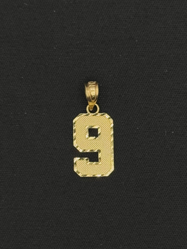 10K GOLD NUMBER 9 PENDANT