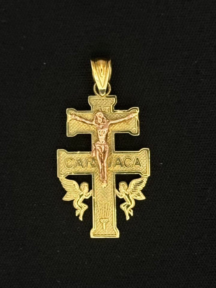 10K GOLD JESUS CARAVACA PENDANT