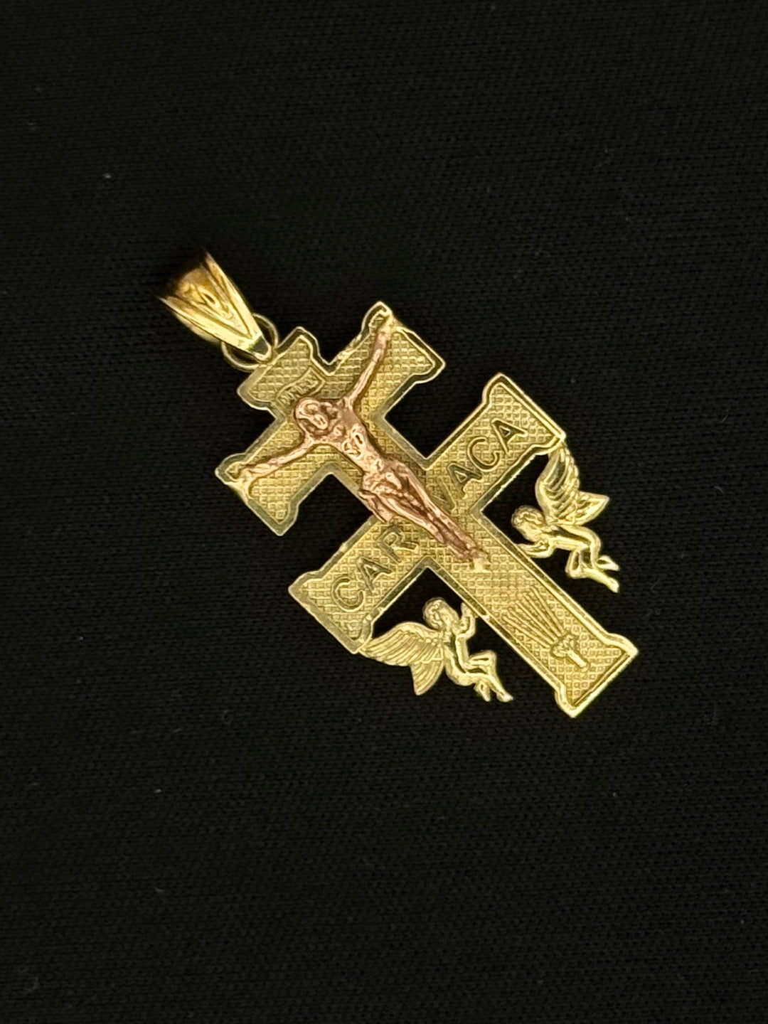 10K GOLD JESUS CARAVACA PENDANT