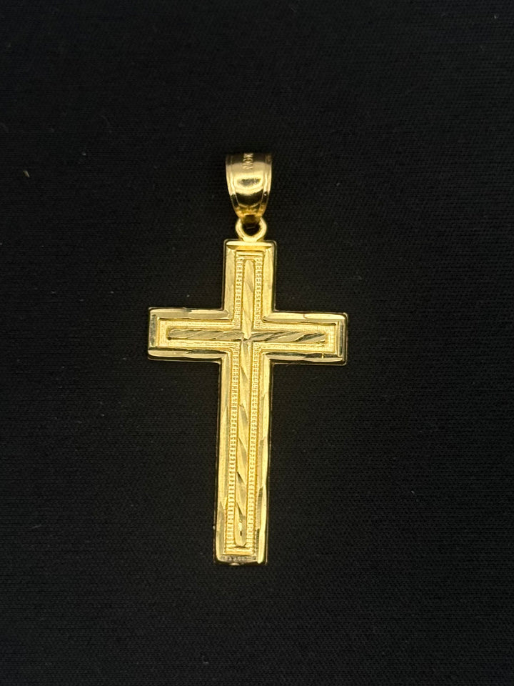 10K GOLD DIA CUT CROSS PENDANT