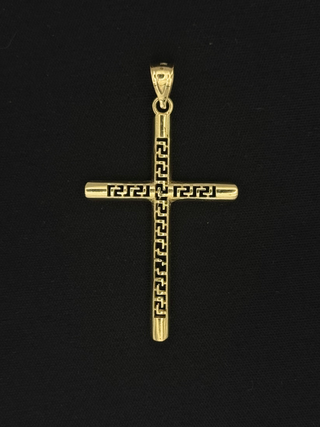 10K GOLD GREEK DESIGN CROSS PENDANT