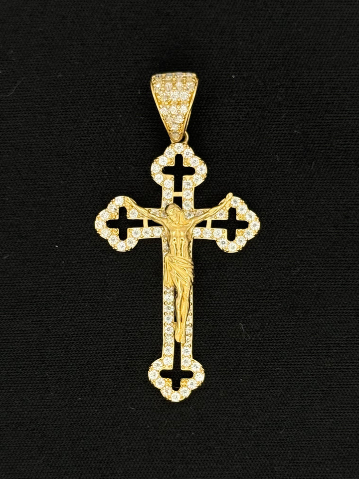 10K 3D GOLD FANCY CZ PENDANT
