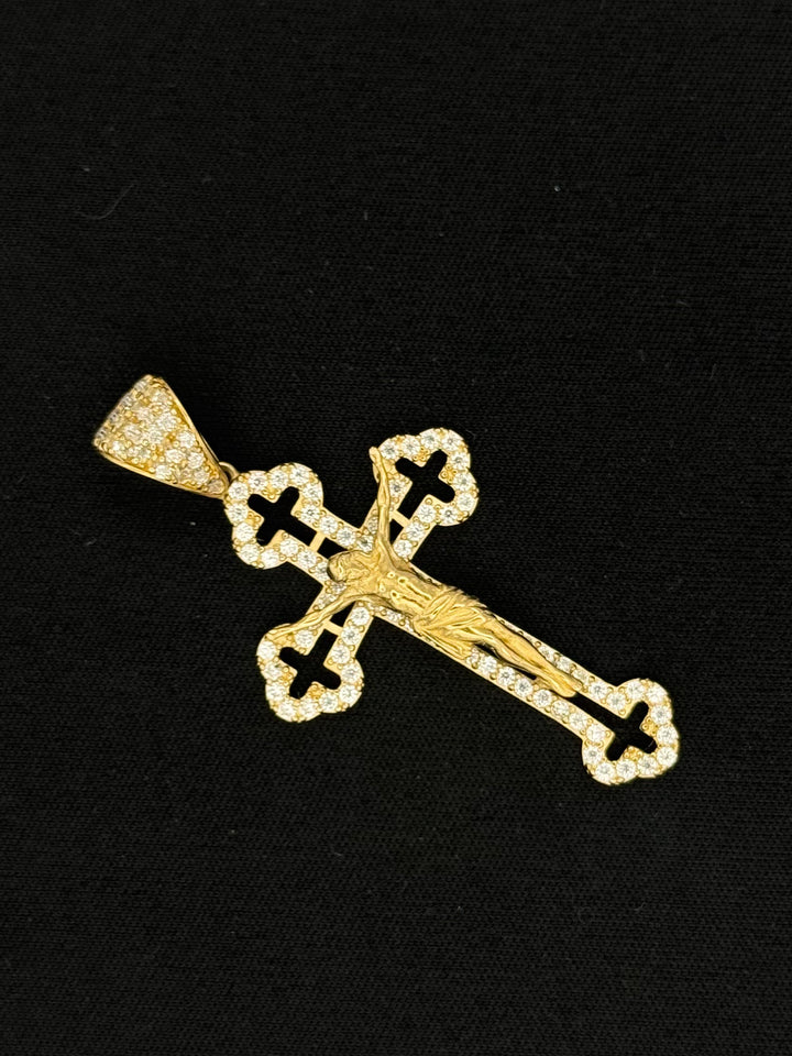 10K 3D GOLD FANCY CZ PENDANT