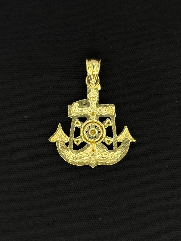 10K GOLD 3D MARINER’S ANCHOR PENDANT