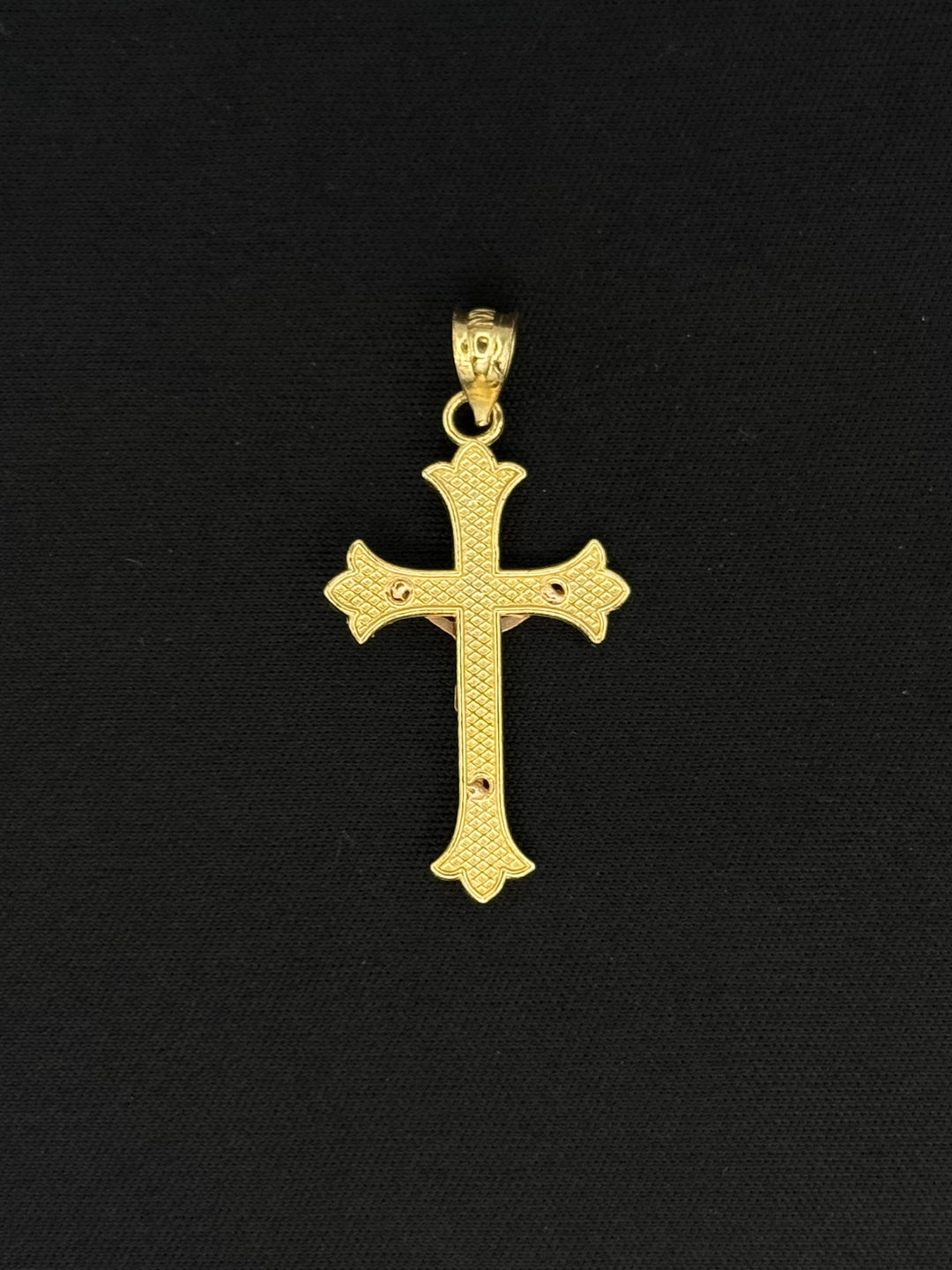 10K GOLD DIA CUT JESUS CROSS SPIKE DESIGN PENDANT