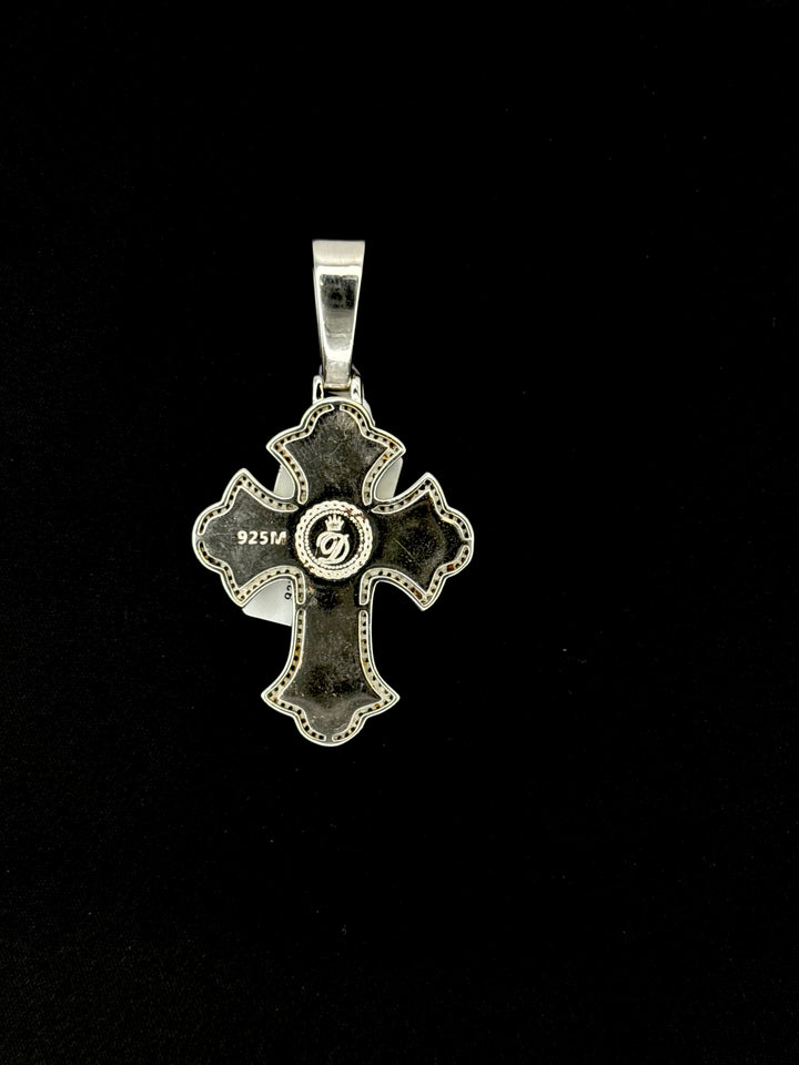 925 SILVER MOISSANITE BAGUETTE CROSS PENDANT