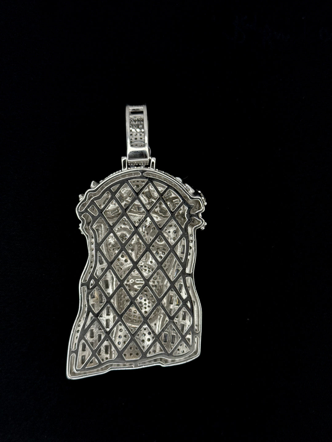925 SILVER MOISSANITE BAGUETTE FANCY JESUS FACE PENDANT