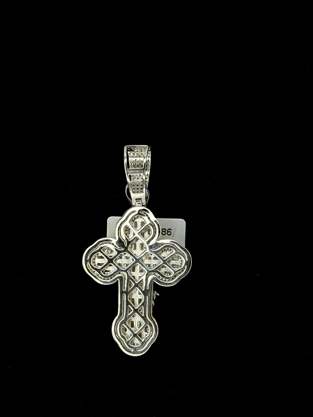 925 SILVER MOISSANITE BAGUETTE CROSS WITH JESUS ON IT PENDANT