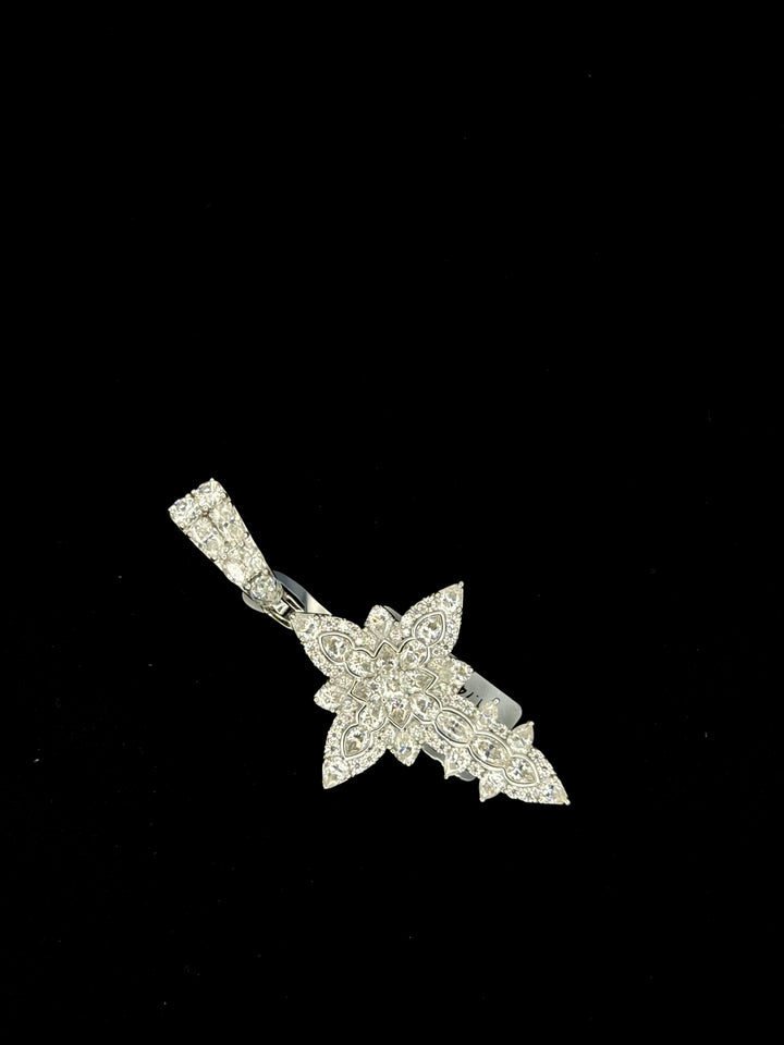 925 SILVER MOISSANITE ACCORTED STONES CROSS PENDANT