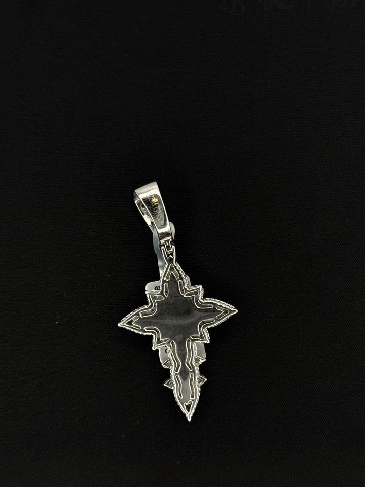 925 SILVER MOISSANITE ACCORTED STONES CROSS PENDANT