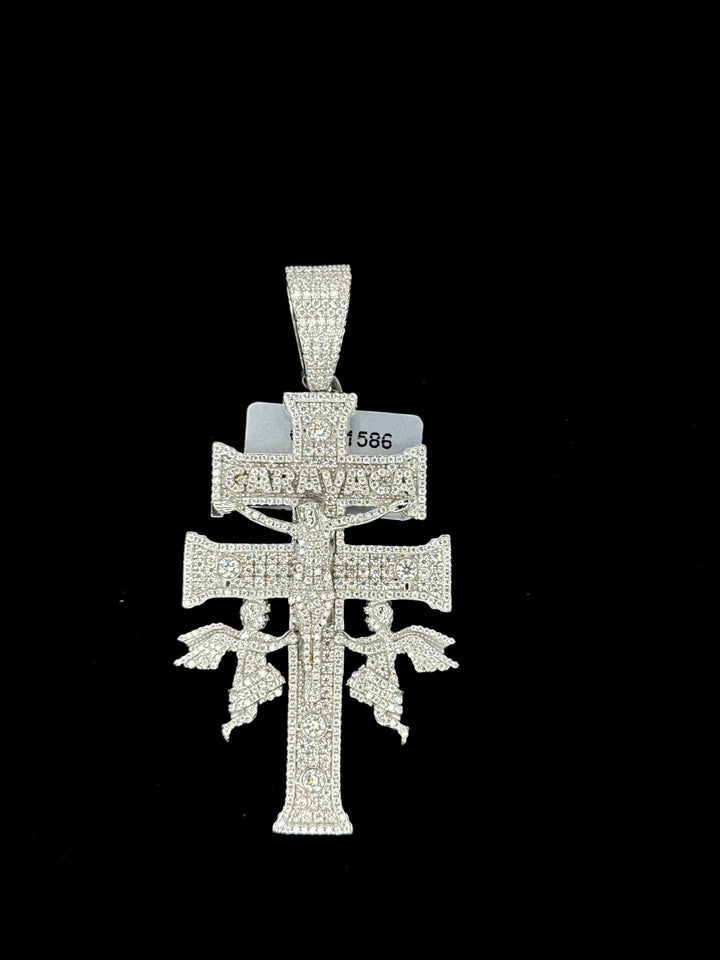 95 SILVER MOISSANITE CARAVACA PENDANT