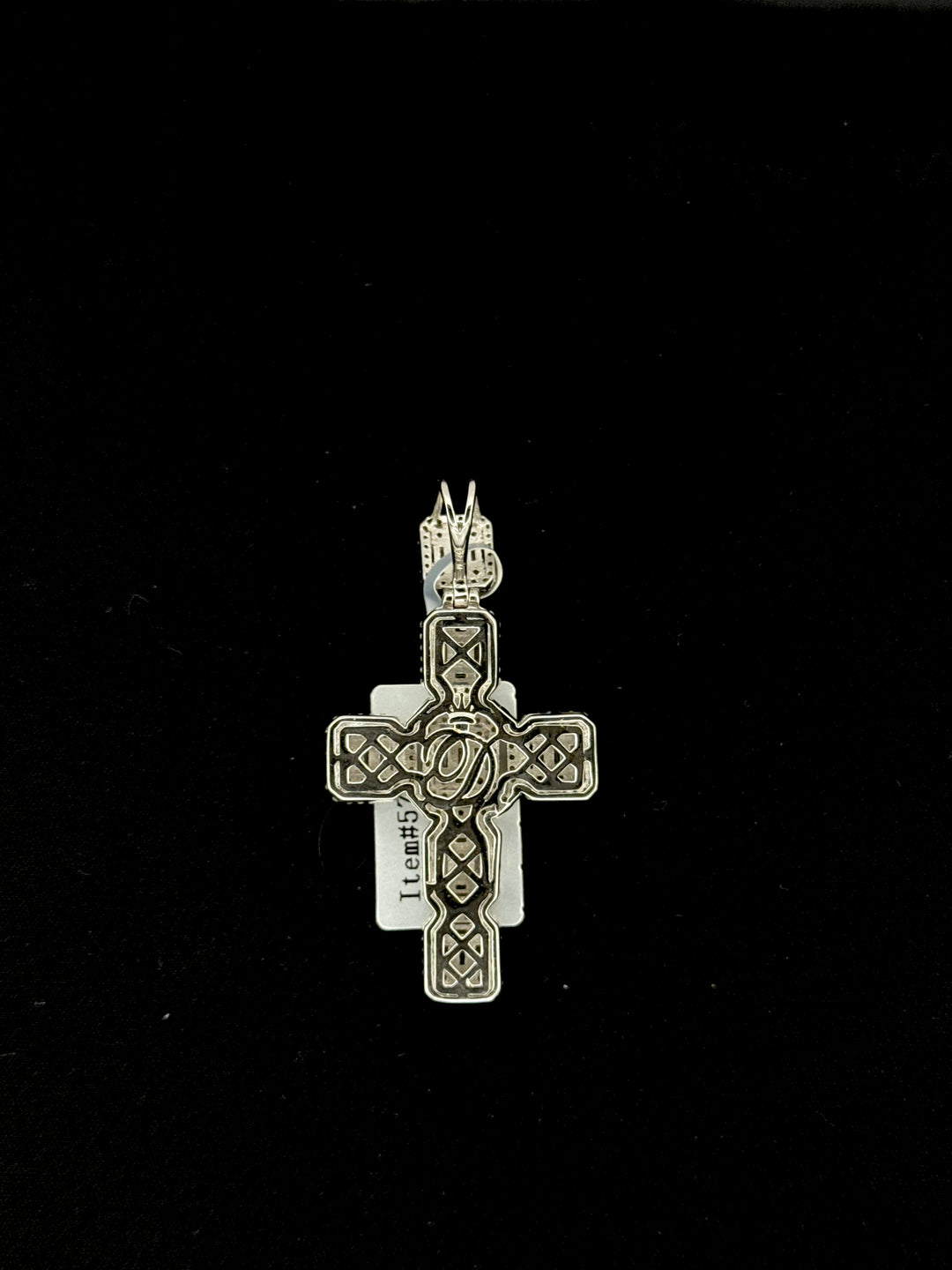 925 SILVER MOISSANITE BAGUETTE EMERALD CUT CROSS PENDANT