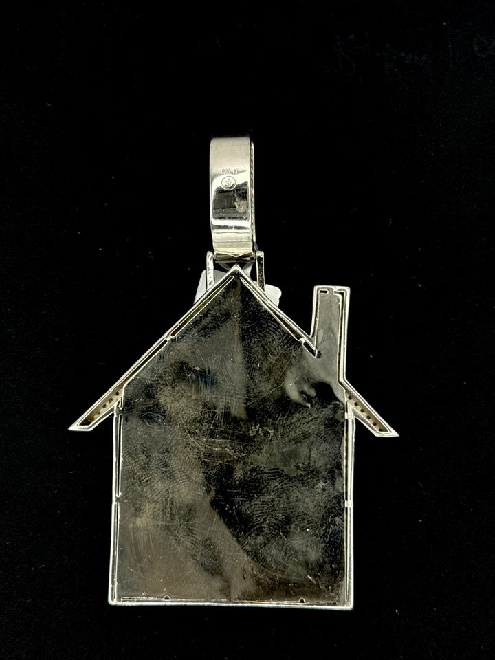 925 SILVER MOISSANITE BAGUETTE TRAP HOUSE PENDANT