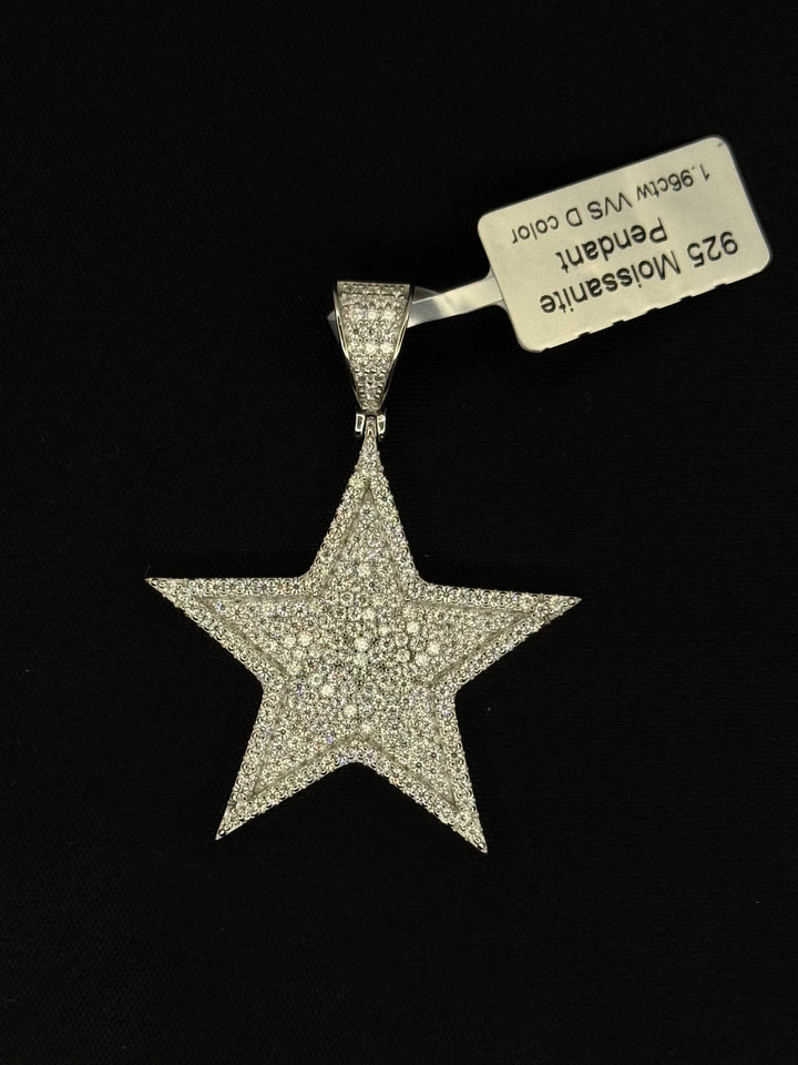 925 SILVER MOISSANITE STAR PENDANT