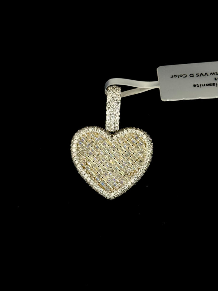 925 SILVER MOISSANITE HEART PENDANT