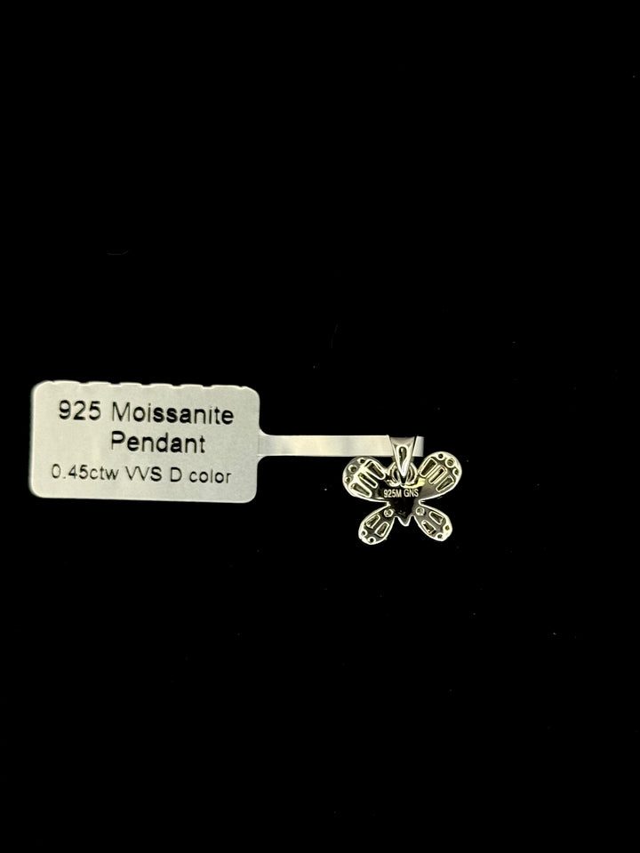 925 SILVER MOISSANITE BAGUETTE BUTTERFLY PENDANT