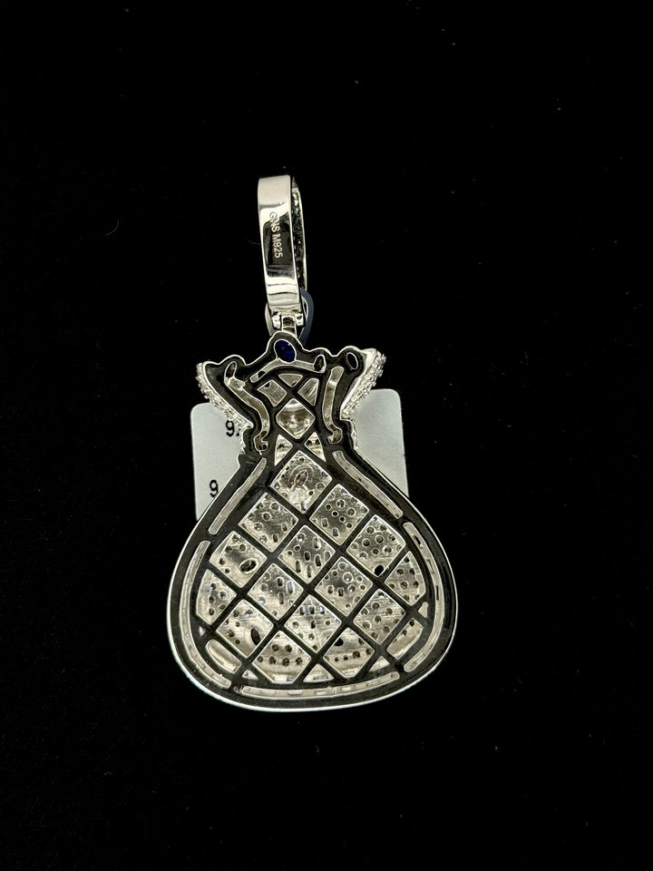 925 SILVER MOISSANITE MULTI COLOR MONEY BAG PENDANT