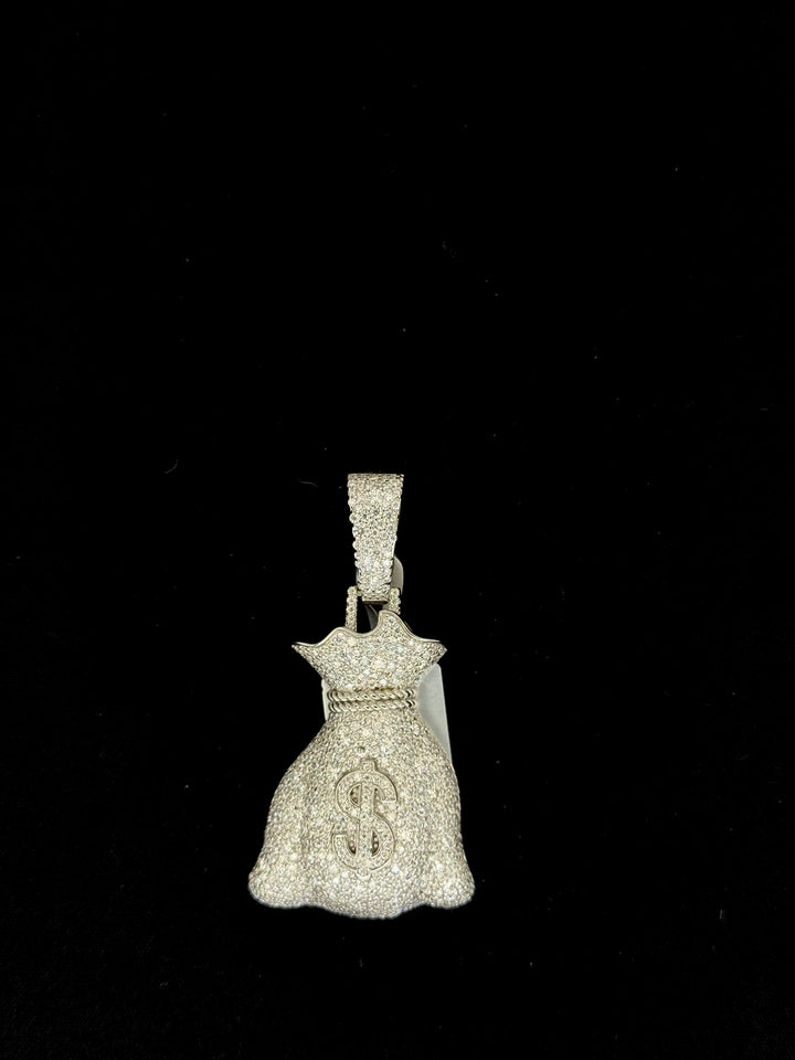 925 SILVER MOISSANITE MONEY BAG PENDANT
