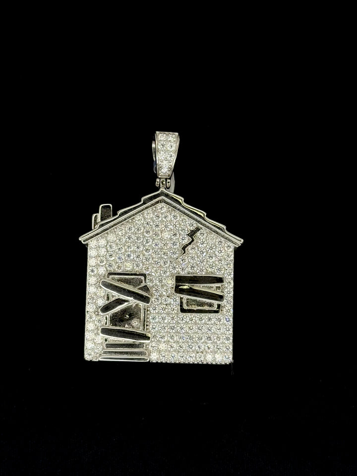 925 SILVER MOISSANITE TRAP HOUSE PENDANT