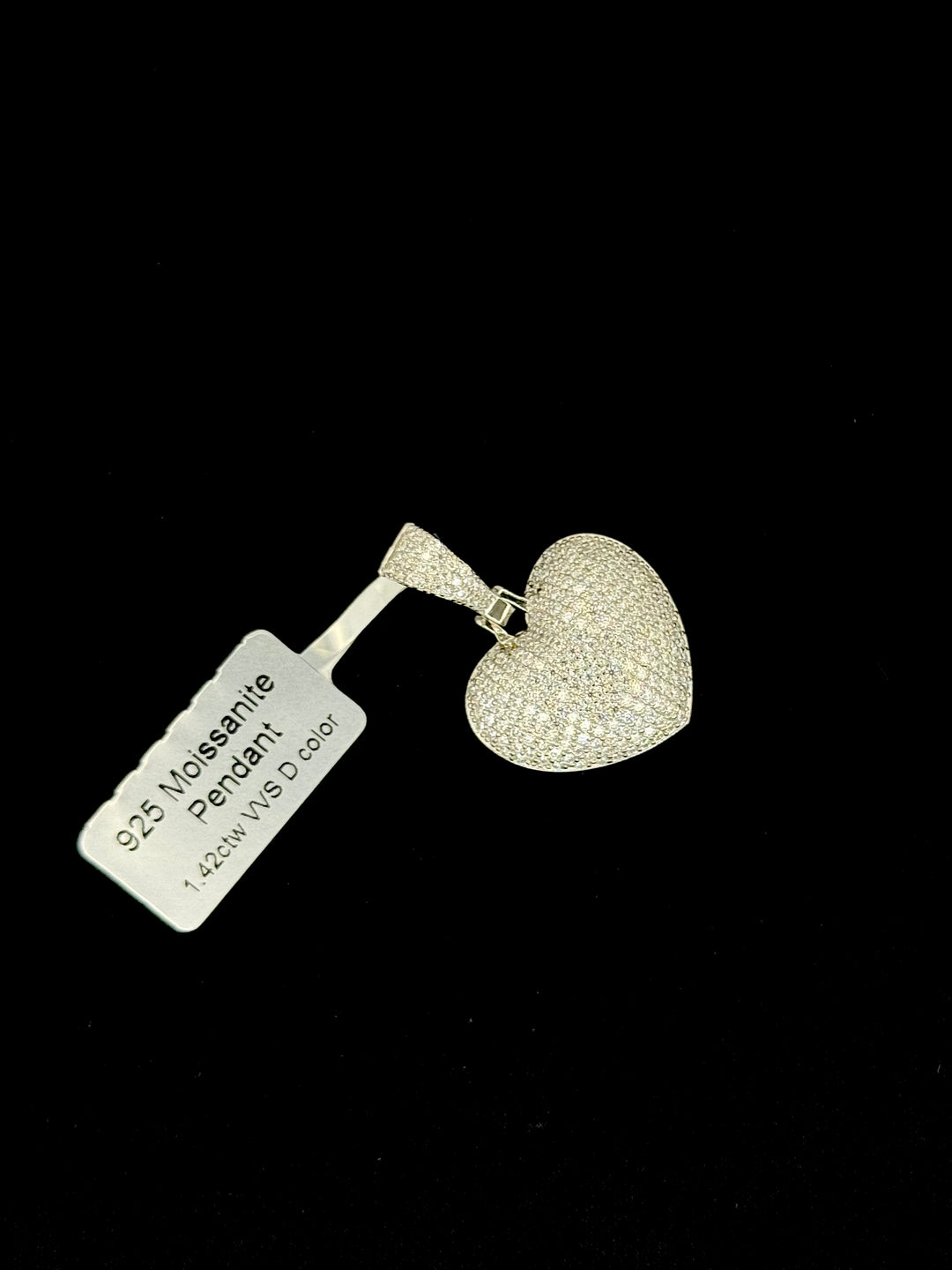 925 SILVER MOISSANITE HEART PENDANT