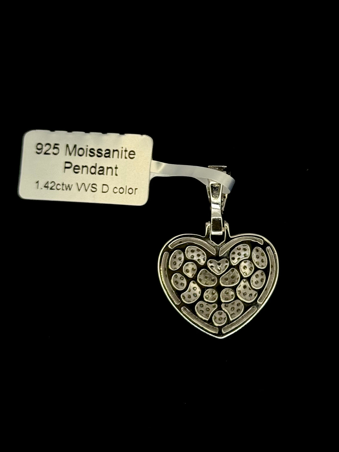 925 SILVER MOISSANITE HEART PENDANT