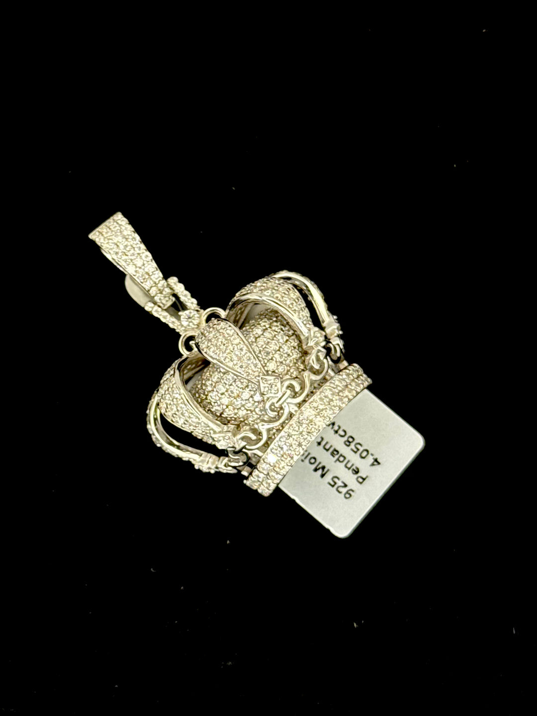 925 SILVER MOISSANITE CROWN PENDANT