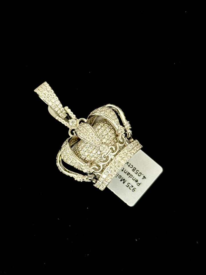 925 SILVER MOISSANITE CROWN PENDANT