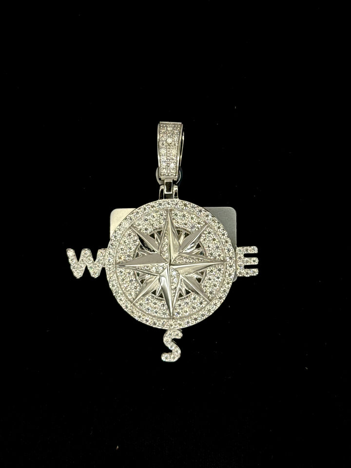 925 SILVER MOISSANITE COMPASS PENDANT