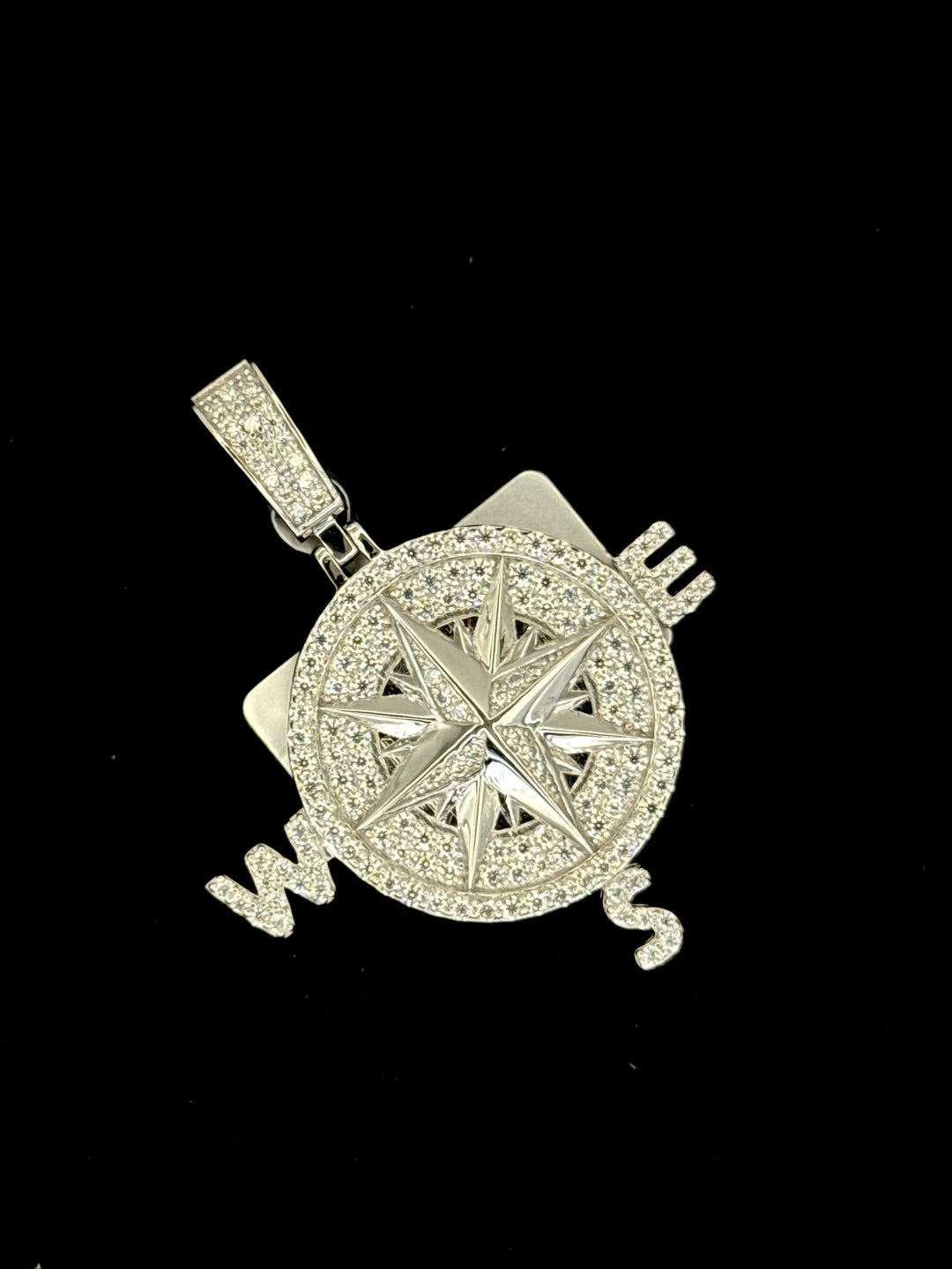 925 SILVER MOISSANITE COMPASS PENDANT