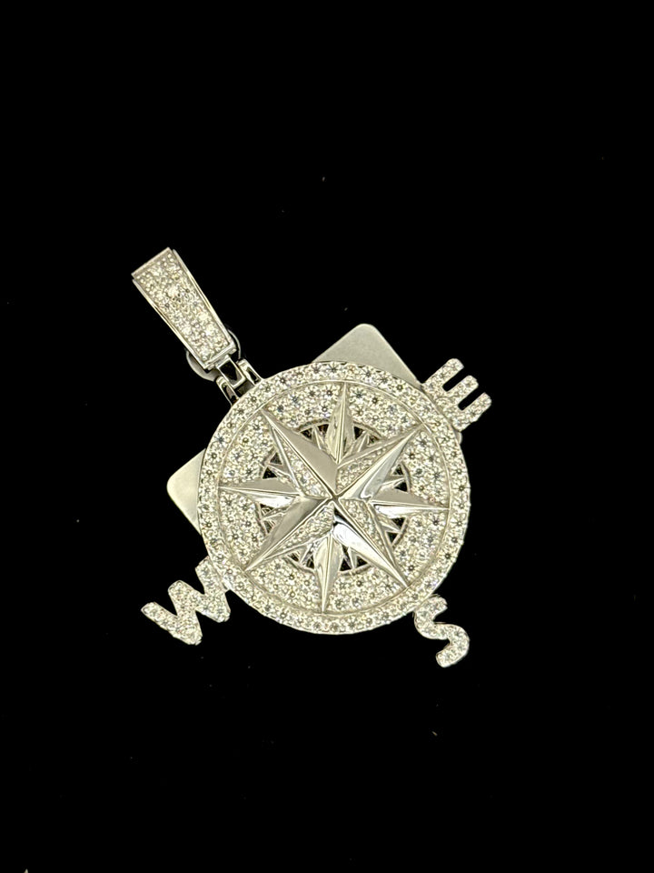 925 SILVER MOISSANITE COMPASS PENDANT