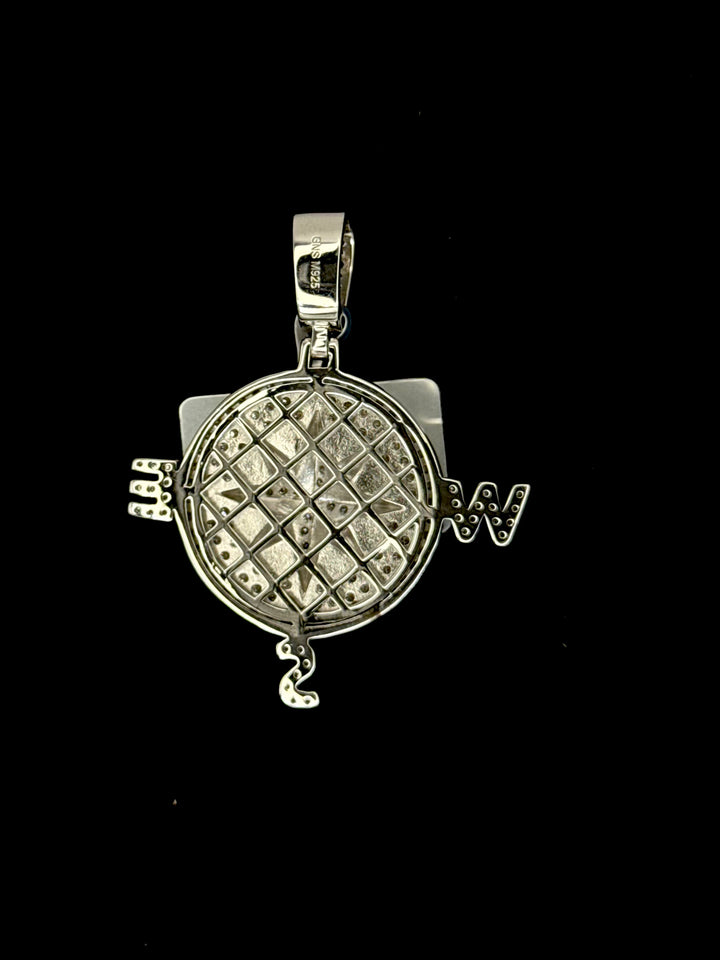 925 SILVER MOISSANITE COMPASS PENDANT