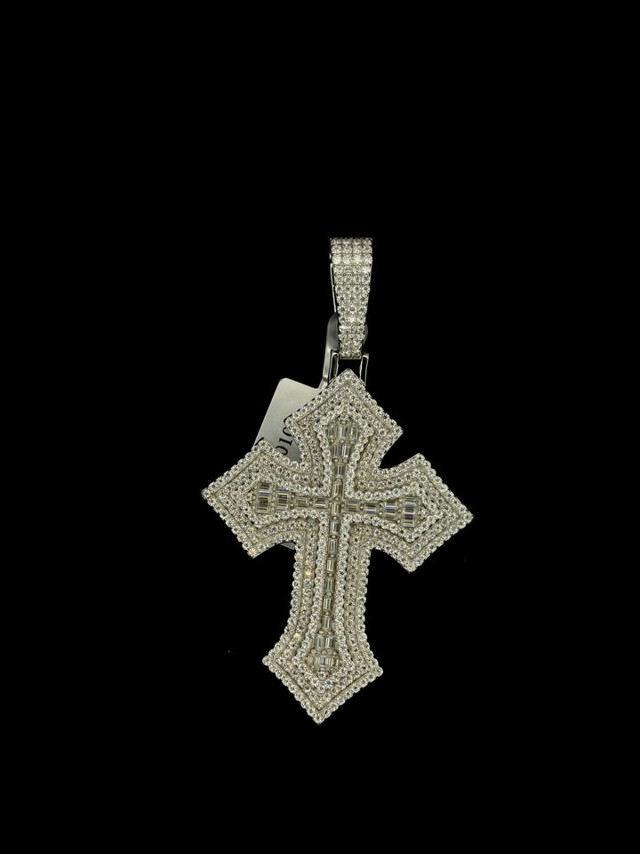 925 SILVER MOISSANITE CROSS PENDANT