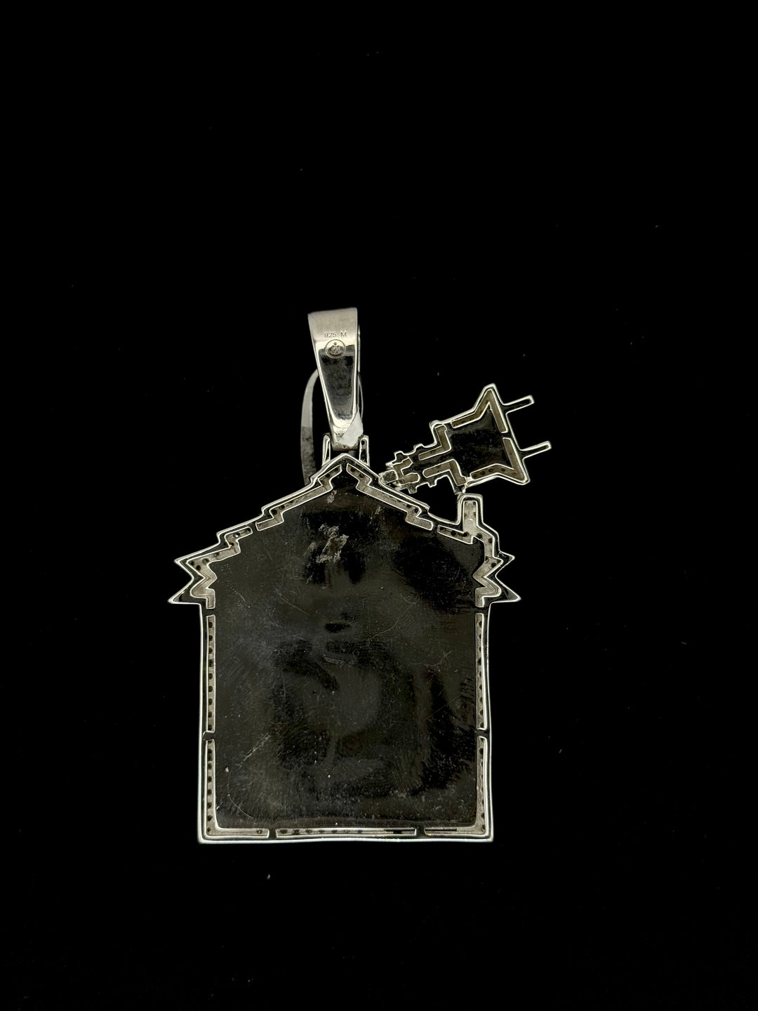 925 SILVER MOISSANITE PLUG TRAP HOUSE PENDANT