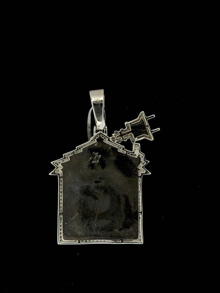 925 SILVER MOISSANITE PLUG TRAP HOUSE PENDANT